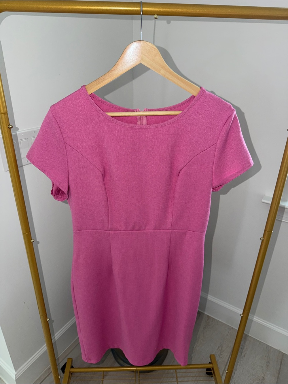 Women’s Short Sleeve Pink Sheath Dress
